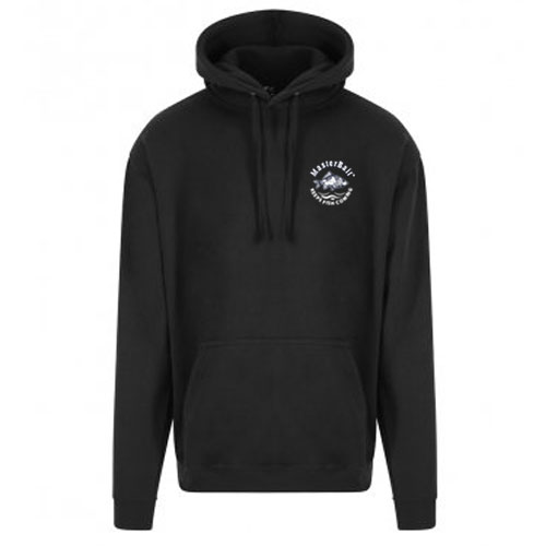 Warm black hoodie with MasterBait logo